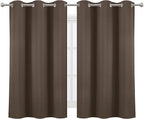 LEMOMO Chocolate Brown Blackout Curtains 38 x 54 Inch Length/Set of 2 Curtain - Image 2