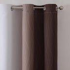 Estelar Textiler Brown and Greyish White Ombre Blackout Curtains - Image 4