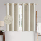 MIULEE 100% Blackout Linen Textured Curtains by MIULEE