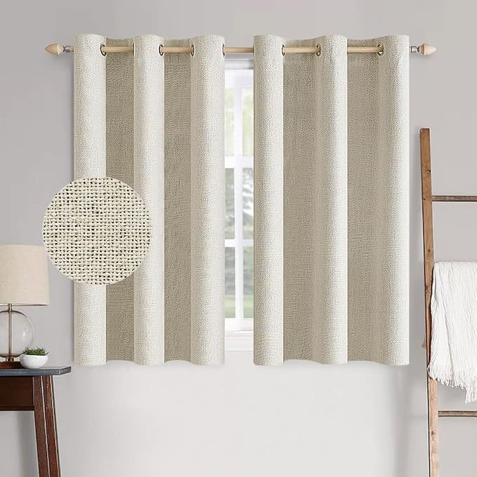 MIULEE 100% Blackout Linen Textured Curtains by MIULEE