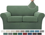 Turquoize 3 Piece Sofa Covers for 2 Cushion Couch Sofa Slipcover Soft Couch by Turquoize