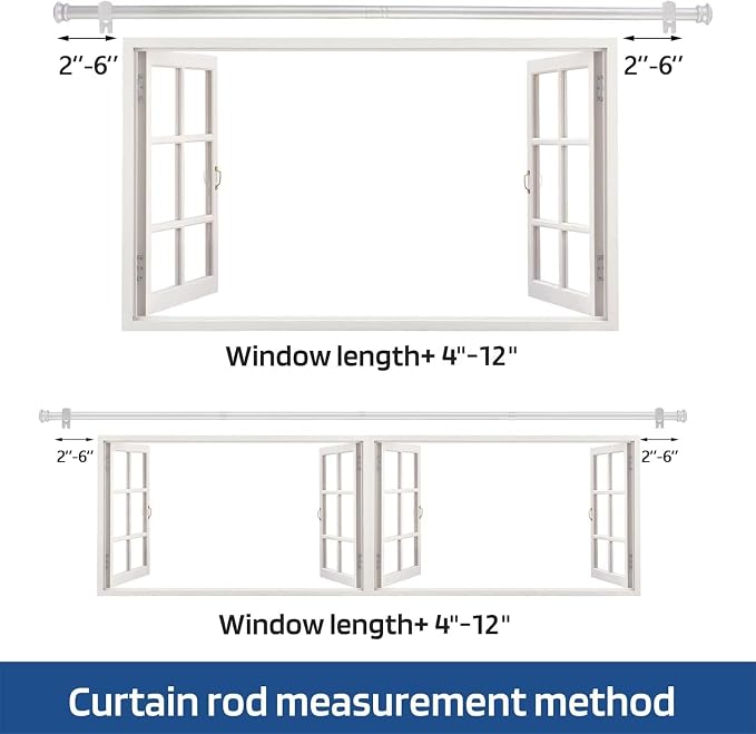 Curtain Rods 2 Pack 5/8 inch Silver Curtain Rods - Image 2
