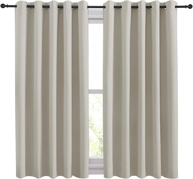 NICETOWN Thermal Insulated Natural Curtains Blackout Draperies, Window - Image 2
