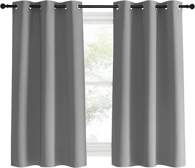 NICETOWN Silver Grey Blackout Curtain Panels - Image 2