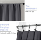 Simplebrand Ava Grey Short 30 Inches Blackout Curtain 2 Panels Set, Half Window - Image 5
