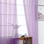 SpaceDresser Sheer Voile Window Treatment Rod Pocket Curtain Panels - Image 3