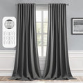 MIULEE Back Tab Grey Blackout Curtains 120 Inch Long 2 Panels Set by MIULEE