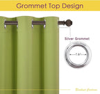 NICETOWN Blackout Window Curtains 80 inch Long, 2 Panels, 34 inch, Fresh Green - Image 2