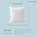 LANE LINEN 26x26 White Throw Pillow Inserts – Pack of 2 White, Fluffy - Image 6