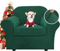 H.VERSAILTEX Rich Velvet Stretch 2 Piece Cover Chair Slipcover Sofa Cover by HVERSAILTEX