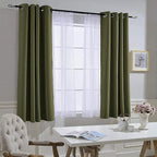 NICETOWN Blackout Olive Green Curtains 63 inches Long, Functional Blackout - Image 7