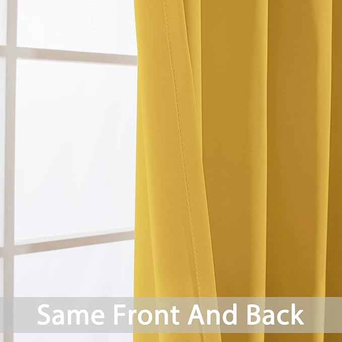 Yakamok Blackout Curtains for Bedroom, Grommet Thermal Insulated Room Darkening - Image 5