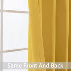 Yakamok Mustard Yellow Room Darkening Grommet Window Drapes Thermal Insulated - Image 6