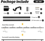 GEEBOBO Black Curtain Rods for Windows 48 to 84 Inch, 1 Inch Adjustable Heavy - Image 6
