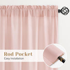 HOMEIDEAS Non-See-Through Blush Pink Privacy Sheer Kitchen Curtains, 30 X 36 - Image 5