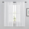 NICETOWN Linen Sheer Curtains for Windows 63" Long, Rod Pockets & Back Tab by NICETOWN