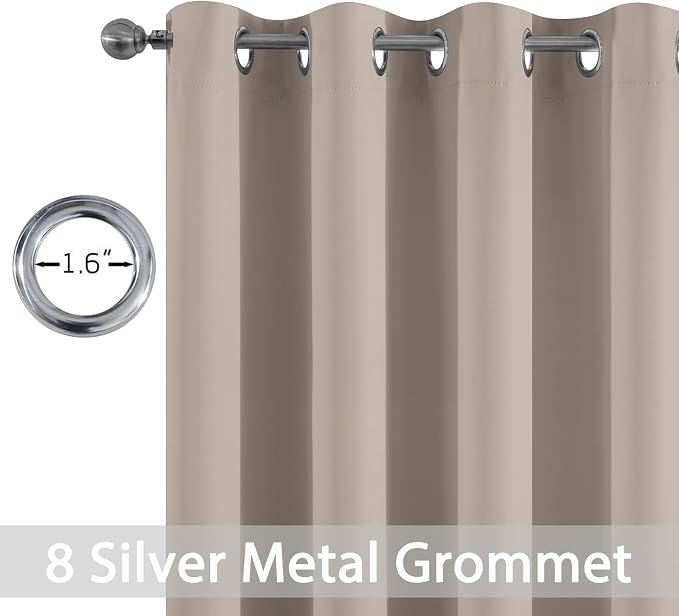 Yakamok Room Darkening Blackout Curtains Thermal Insulated Grommet Curtain - Image 2