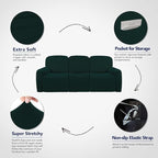 PureFit Super Stretch 3 Seats Recliner Sofa Couch Cover - Image 3