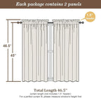 Chyhomenyc Ivory Sheer Window Curtain Panels 45 Inch, Light Filtering Solid - Image 4