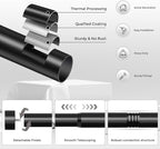 VOIIY 2 Pack Curtain Rods for Windows 28 to 48 Inch, Modern Adjustable Heavy - Image 7
