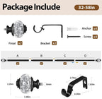 Black Curtain Rod, USFOOK 7/8 Inch Curtain Rods - Image 8