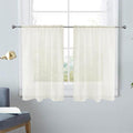 SpaceDresser Basic Rod Pocket Sheer Voile Window Curtain Panels Ivory 1 Pair 2 by SpaceDresser