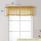 Gold Valances for Windows, Modern Solid Mini Small Window Curtains for Cafe - Image 2