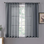 Tollpiz Short Sheer Curtains Linen Textured Living Room Curtain Sheers Light by Tollpiz