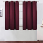 LEMOMO Burgundy Red Blackout Curtains 42 x 54 Inch Length Set of 2 Panels by Lemomo