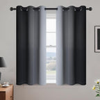 Yakamok Room Darkening Ombre Curtains 45 Inch Length, Light Blocking Grommet by Yakamok