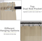 Taupe Kitchen Curtains 30 Inch Length Tier 2 PCS, Solid Soft Airy Half Curtains - Image 4