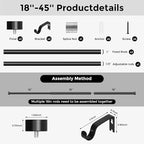 VOIIY Curtain Rods for Windows 18 to 42 Inch, Modern Adjustable Heavy Duty - Image 8