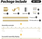 GEEBOBO 2 Pack Gold Curtain Rods - Image 6