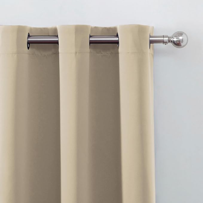 LEMOMO Beige Thermal Blackout Curtains/42 x 72 Inch/Set of 2 Panels Room - Image 7