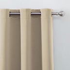 LEMOMO Blackout Curtains 66 x 54 Inch Long Beige Curtains Set of 2 Panels Room - Image 6