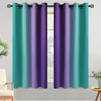 Yakamok Ombre Teal and Purple Curtains - Image 2