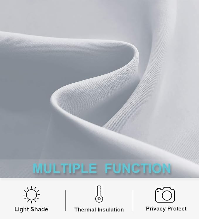 RYB HOME Short Grayish White Curtains - Image 6