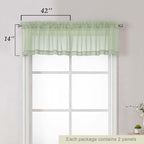 Light Green Valances for Windows, Light Green Sheer Curtains 14 Inch Length 2 - Image 3