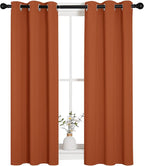 NICETOWN Burnt Orange Window Curtains Blackout Drapes, 1 Pair, 29 by 40 inches - Image 2