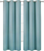 LEMOMO Stone Blue Thermal Blackout Curtains/38 x 84 Inch/Set of 2 Panels Room - Image 2