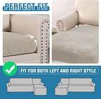 H.VERSAILTEX Velvet Stretch Sectional Couch Covers 4 Pieces Sofa Seat Cushion - Image 5