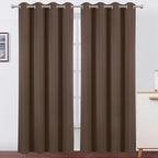 LEMOMO Blackout Curtains 52 x 90 Inch Long Chocolate Curtains Set of 2 Panels by Lemomo