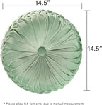 HIG Set of 2 Decorative Round Pleated Throw Pillows, Classy Accent Pumpkin - Image 4