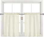 DWCN Ivory Sheer Curtains for Kitchen Windows - Image 9