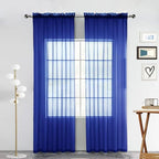 SpaceDresser Sheer Voile Window Treatment Rod Pocket Curtain Panels by SpaceDresser