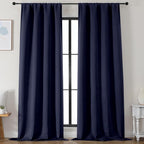 Simplebrand Ava Navy Blue Blackout Curtains by Simplebrand