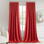 MIULEE Christmas Red Back Tab Blackout Curtains 120 Inch Long 2 Panels Set - Image 9