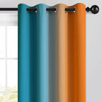 Yakamok Ombre Orange and Blue Curtains - Image 3