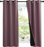 NICETOWN Dry Rose 100% Blackout Lined Curtains, 2 Thick Layers Narrow Wide - Image 2
