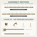 Lootkell 2 Pack Warm Gold Curtain Rods - Image 9
